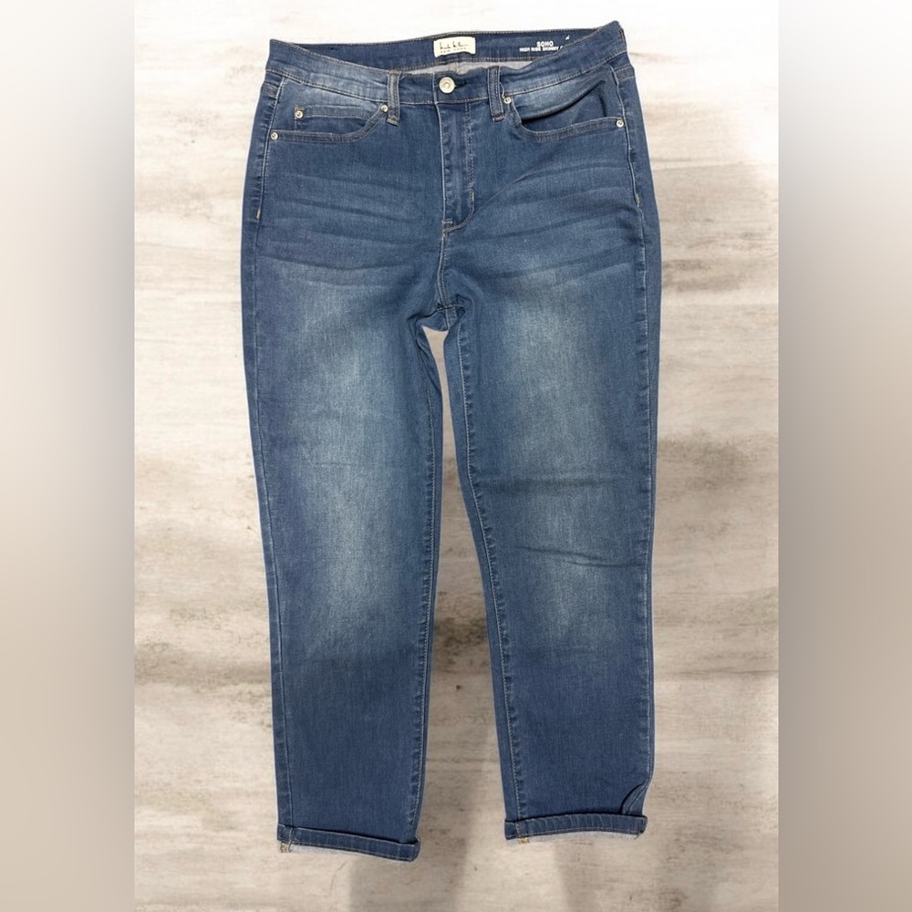 Nicole Miller Jeans Womens  W33 Blue SOHO High Rise Ankle Skinny Stretch Denim